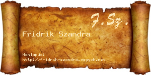 Fridrik Szandra névjegykártya
